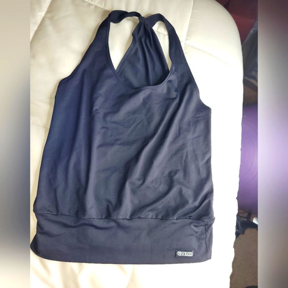 Nina Bucci Workout tank, Women's sz S. Black.